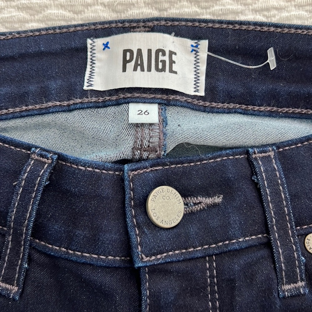 Paige dark skinny jeans sz 26